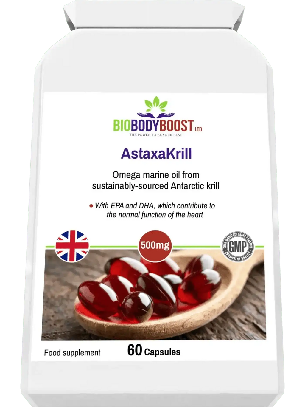 AstaxaKrill Antarctic Krill Oil 500mg - 60 Capsules