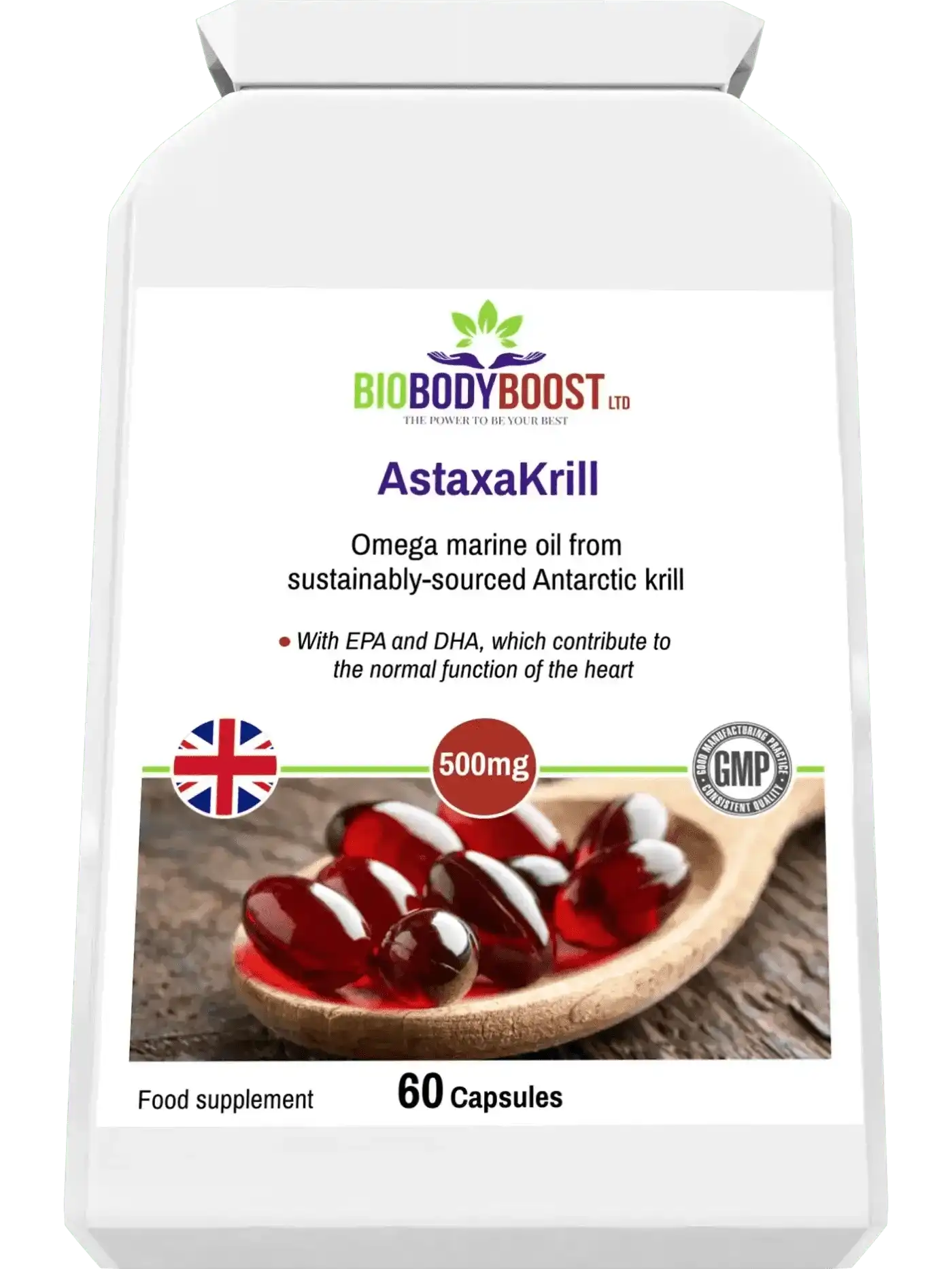 AstaxaKrill Antarctic Krill Oil 500mg - 60 Capsules