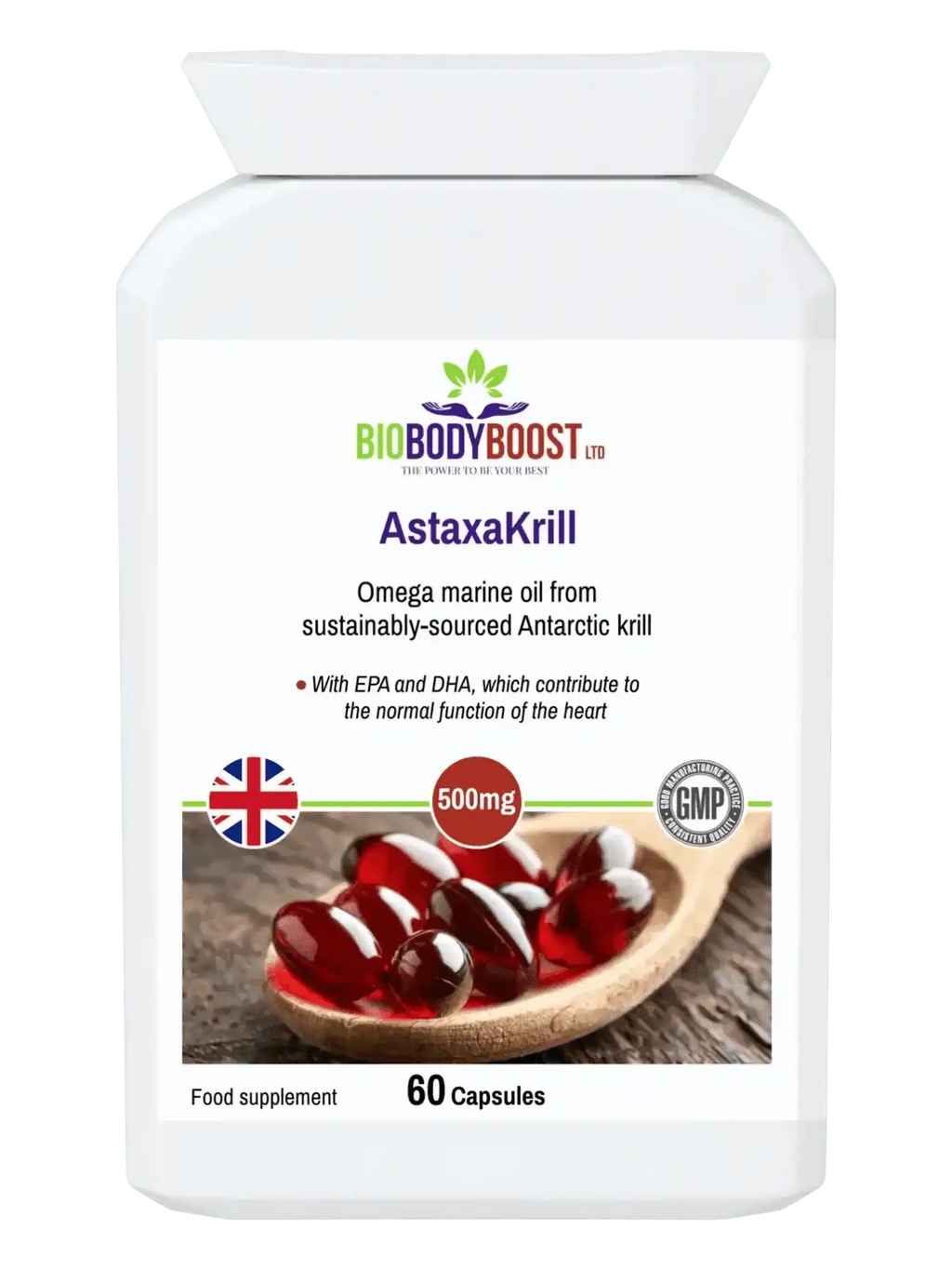 AstaxaKrill Antarctic Krill Oil 500mg - 60 Capsules