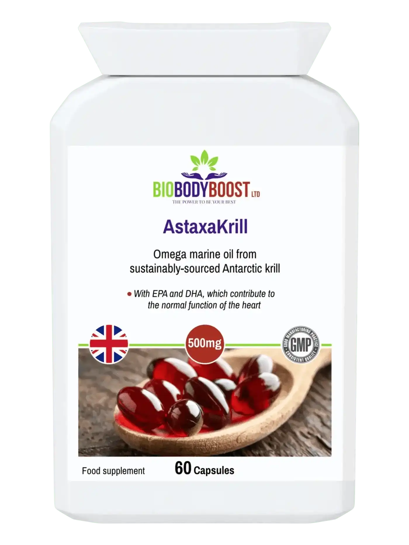 AstaxaKrill Antarctic Krill Oil 500mg - 60 Capsules